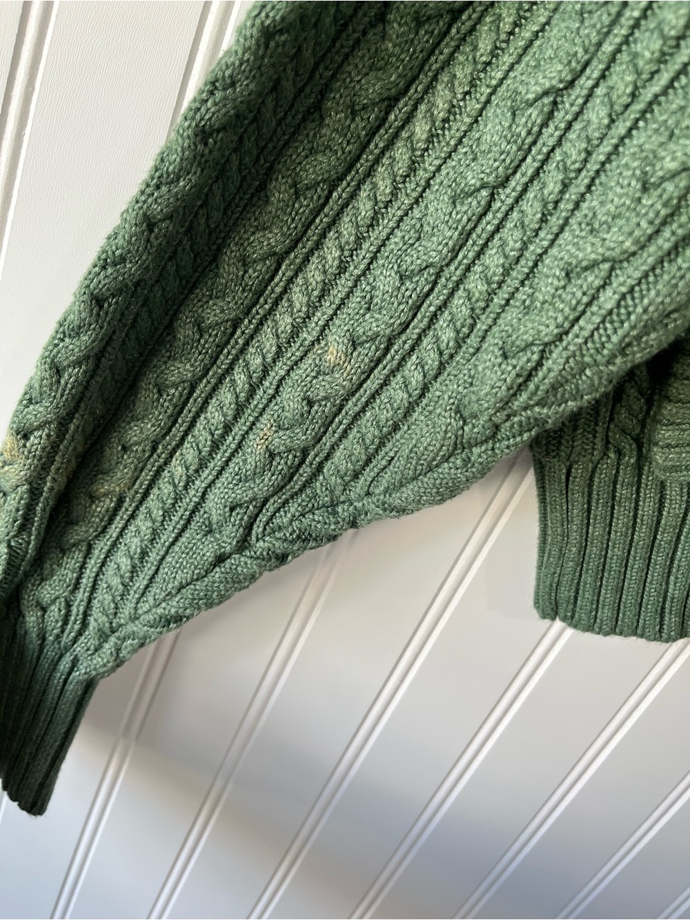 Green Cable Knit Sweater - Classic Women's Crewneck - Picture 9 of 10